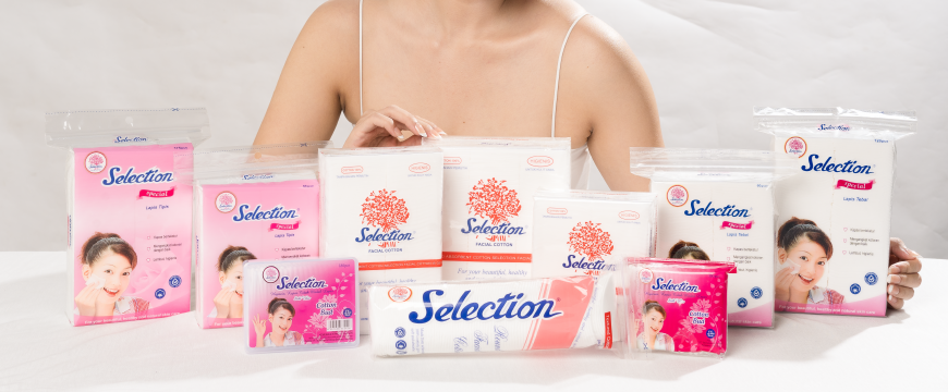 Kapas Kecantikan Selection diproduksi menggunakan teknologi German satu-satunya di Asia Tenggara